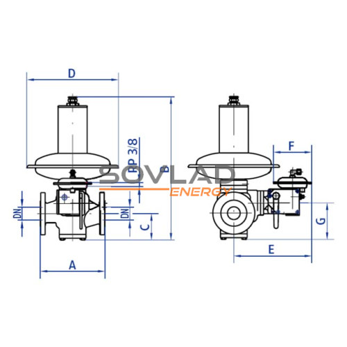 Регулятор RBE4012 DN50 ПЗК8500