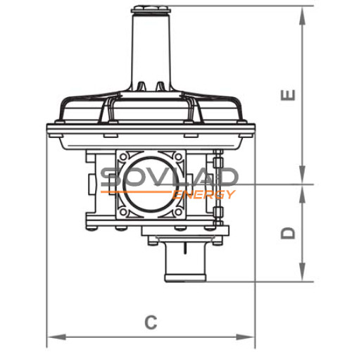 Регулятор RG/2MBZ DN32 (10...180 mbar) різьба Регулятор RG/2MBZ DN32 (10...180 mbar) різьба