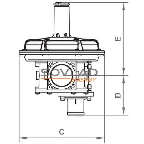 Регулятор RG/2MBZ DN32 (10...180 mbar) різьба Регулятор RG/2MBZ DN32 (10...180 mbar) різьба