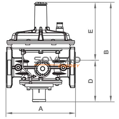 Регулятор RG/2MBZ DN32 (10...180 mbar) фланець Регулятор RG/2MBZ DN32 (10...180 mbar) фланець