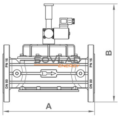 Клапан електромагнітний M16/RM N. A. DN100 500 mbar, фланець Клапан електромагнітний M16/RM N. A. DN100 500 mbar, фланець