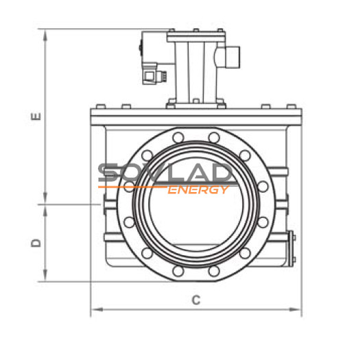 Клапан электромагнитный M16/RM N. A. DN200 6 bar, фланец